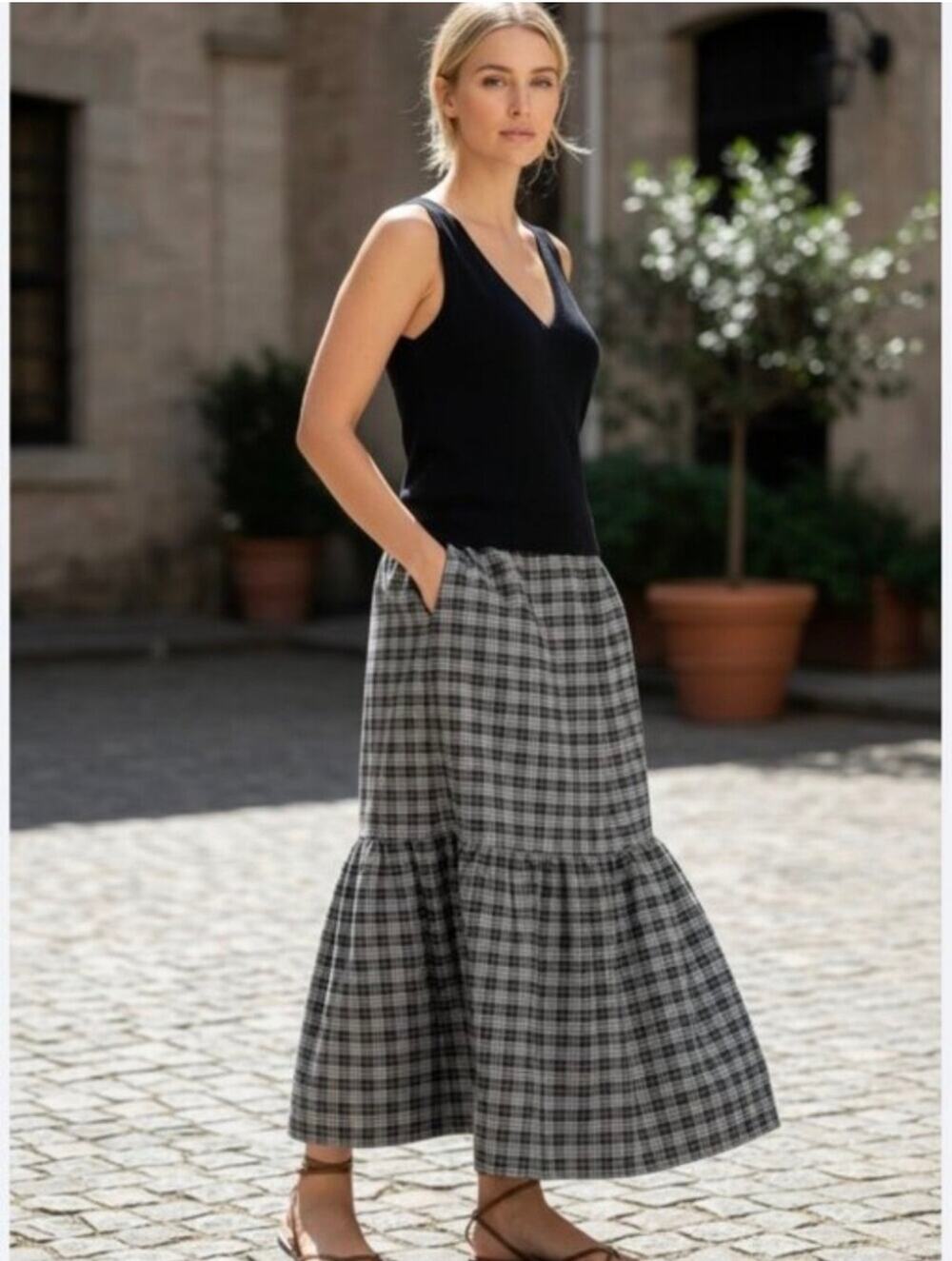 Max Studio NWT Tank Maxi Dress in Black/Gray Size L